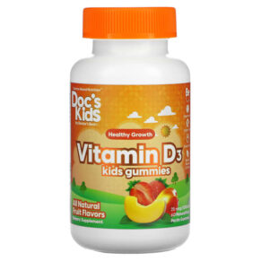 Doctor's Best Doc's Kids Vitamin D3 All Natural Fruit 25 mcg (1.000 IU) 60 Natural Fruit Pectin viên 753950005464