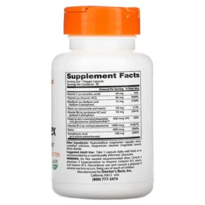 Doctor's Best Fully Active B Complex with Quatrefolic 30 Veggie Caps 753950002999