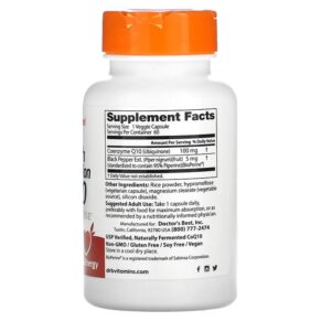 Doctor's Best High Absorption CoQ10 with BioPerine 100 mg 60 Veggie Caps 753950000698