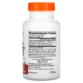 Doctor's Best High Absorption CoQ10 with BioPerine 300 mg 90 Veggie Softgels 753950005273