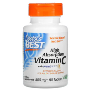 Doctor's Best High Absorption Vitamin C + PureWay-C 500 mg 60 viên 753950001916