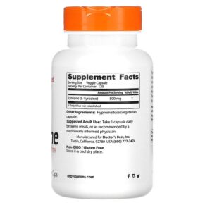 Doctor's Best L-Tyrosine 500 mg 120 Veggie Caps 753950003163