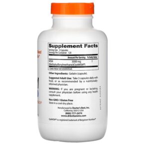 Doctor's Best MSM with OptiMSM 1.000 mg 360 Capsules 753950003170