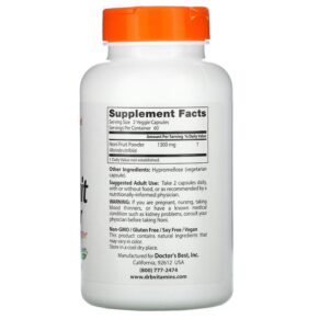 Doctor's Best Noni Fruit Powder 650 mg 120 Veggie Caps 753950000964