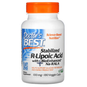 Doctor's Best Stabilized R-Lipoic Acid + BioEnhanced Na-RALA 100 mg 180 viên 753950002296