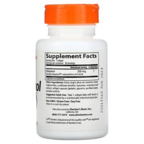 Doctor's Best Ubiquinol with Kaneka 200 mg 30 Softgels 753950002746