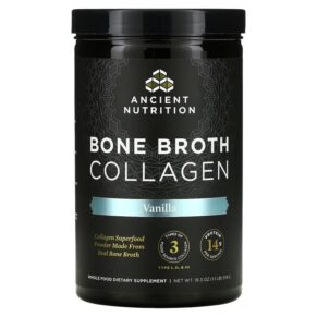 Dr. Axe/Ancient Nutrition Bone Broth Collagen Vanilla 1.1 lbs (519 g) 816401020390