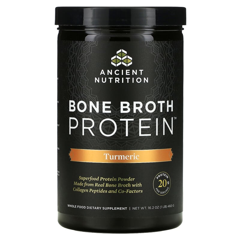 Dr. Axe / Ancient Nutrition Bone Broth Protein Turmeric 1 lb (460 g) 1 Dr. Axe/Ancient Nutrition Bone Broth Protein Turmeric 1 lb (460 g) 816401020031