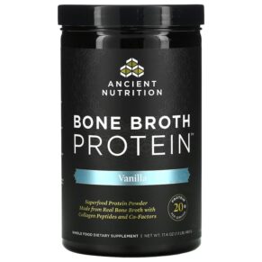 Dr. Axe/Ancient Nutrition Bone Broth Protein Vanilla 17.4 oz (492 g) 816401020017