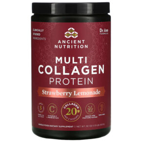 Dr. Axe/Ancient Nutrition Multi Collagen Protein Strawberry Lemonade 1.13 lbs (513 g) 816401021823