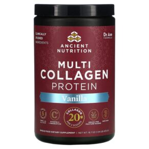 Dr. Axe/Ancient Nutrition Multi Collagen Protein Vanilla 1.04 lb (472.5 g) 816401021854