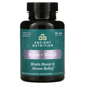 Dr. Axe/Ancient Nutrition Brain + Mood Brain Boost & Stress Relief 60 viên 816401025555
