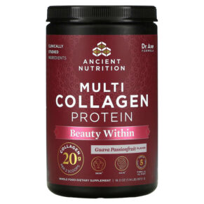 Dr. Axe/Ancient Nutrition Multi Collagen Protein Beauty Within Guava Passionfruit 1.14 lb (517.5 g) 816401024657