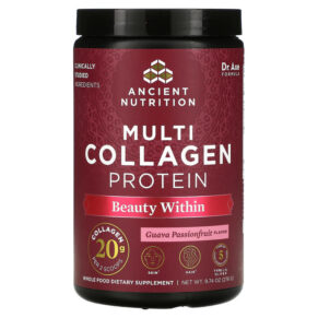 Dr. Axe/Ancient Nutrition Multi Collagen Protein Beauty Within Guava Passionfruit 9.74 oz (276 g) 816401024480