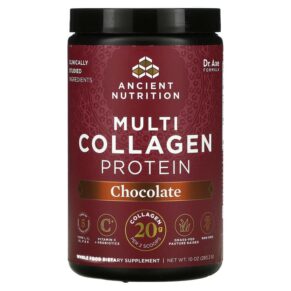 Dr. Axe/Ancient Nutrition Multi Collagen Protein Chocolate 10 oz (283.2 g) 816401022202