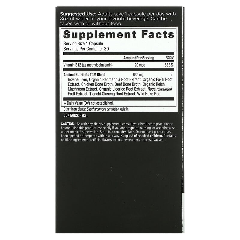 Dr. Axe / Ancient Nutrition Vitamin B-12 30 Capsules 2 Dr. Axe / Ancient Nutrition Vitamin B-12 30 Capsules 816401023353