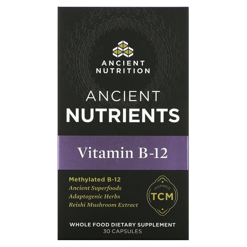 Dr. Axe / Ancient Nutrition Vitamin B-12 30 Capsules 1 Dr. Axe/Ancient Nutrition Vitamin B-12 30 viên 816401023353