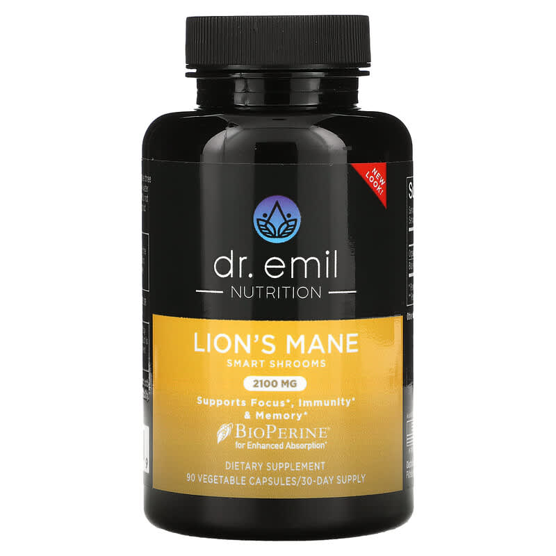 Dr. Emil Nutrition Lion's Mane Smart Shrooms 2.100 mg 90 Vegetable Capsules 1 Dr. Emil Nutrition Lion's Mane Smart Shrooms 2.100 mg 90 viên 850002956269