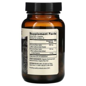 Dr. Mercola Fermented Black Garlic 60 Capsules 813006015820