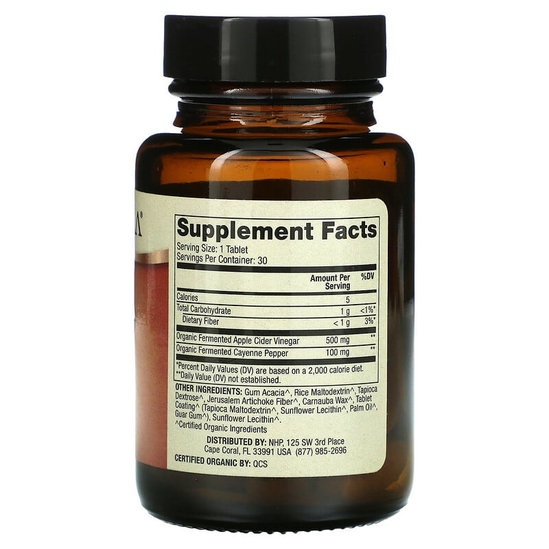 Dr. Mercola Organic Fermented Apple Cider Vinegar and Cayenne 30 Tablets 8 Thành phần vi chất Dr. Mercola Organic Fermented Apple Cider Vinegar & Cayenne 30 viên 810487032346