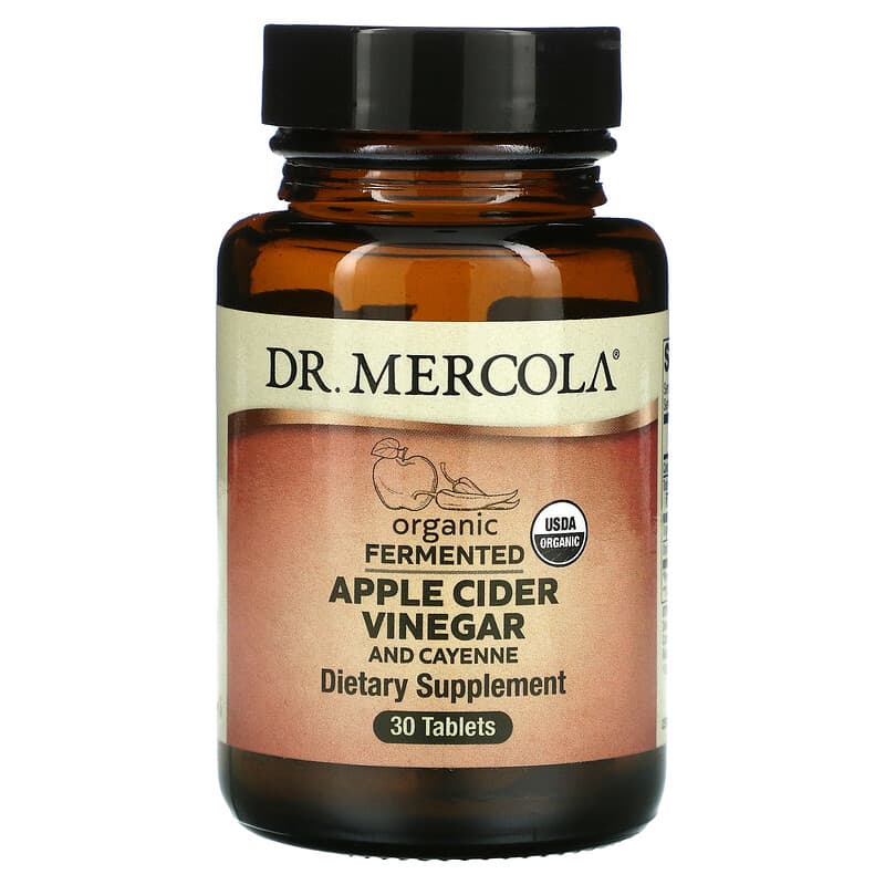 Dr. Mercola Organic Fermented Apple Cider Vinegar and Cayenne 30 Tablets 1 Dr. Mercola Organic Fermented Apple Cider Vinegar & Cayenne 30 viên 810487032346