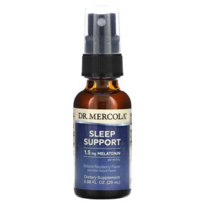 Dr. Mercola Sleep Support + Melatonin Natural Raspberry 0.98 fl oz (29 ml) 813006011976