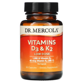 Dr. Mercola Vitamins D3 & K2 Low Dose 30 viên 810094210991