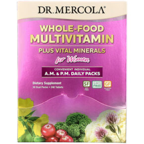 Dr. Mercola Whole-Food Multivitamin Plus Vital Minerals cho Nữ A.M. & P.M. Daily Packs 30 Dual Packs 810487032247