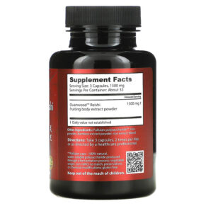 Dragon Herbs (Ron Teeguarden) Duanwood Reishi 500 mg 100 Capsules 679372005144