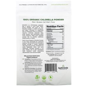 Earth Circle Organics 100% Organic Chlorella Powder 4 oz (113.4 g) 813313015032