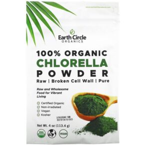 Earth Circle Organics 100% Organic Chlorella Powder 4 oz (113.4 g) 813313015032
