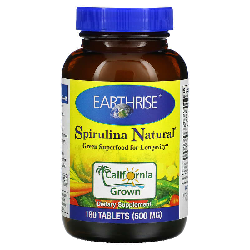 Earthrise Spirulina Natural 500 mg 180 Tablets 1 Earthrise Spirulina Natural 500 mg 180 viên 032602120008