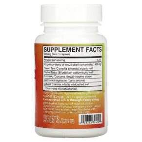 Eclectic Institute Freeze Dried Fresh Lung Support 400 mg 45 Veg Caps 023363324125
