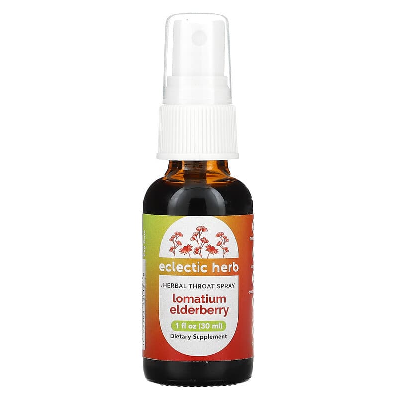 Eclectic Institute Herbal Throat Spray Lomatium Elderberry 1 fl oz (30 ml) 1 Eclectic Institute Herbal Throat Spray Lomatium Elderberry 1 fl oz (30 ml) 023363221158