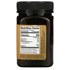 Egmont Honey Multifloral Manuka Honey Raw And Unpasteurized MGO 50+ 17.6 oz (500 g) 9421034910539