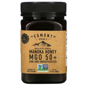 Egmont Honey Multifloral Manuka Honey Raw & Unpasteurized MGO 50+ 17.6 oz (500 g) 9421034910539