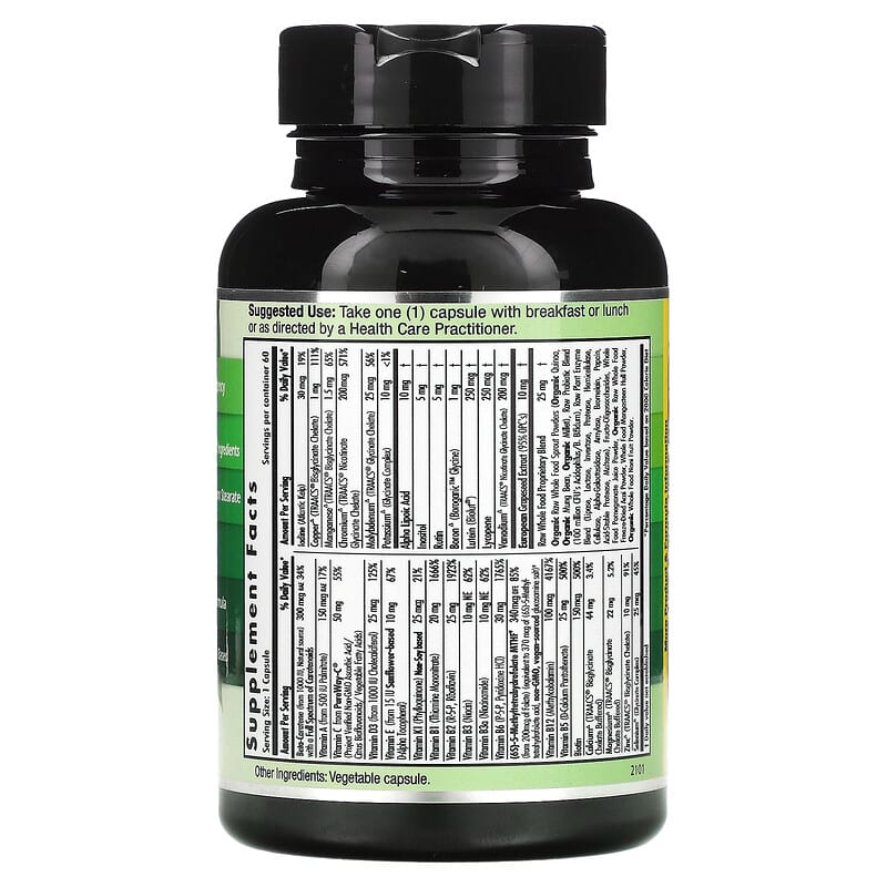 Emerald Laboratories CoEnzymated Women's 1-Daily Multi 60 Vegetable Caps 8 Thành phần vi chất Emerald Laboratories CoEnzymated Women's 1-Daily Multi 60 viên 743650003419