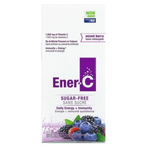 Ener-C Vitamin C Multivitamin Drink Mix Sugar Free Mixed Berry 1.000 mg 30 Packets 0.2 oz (5.46 g) Each 873024001328