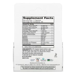 Enzymedica Digest Complete Enzyme Formula 30 Capsules 670480981139