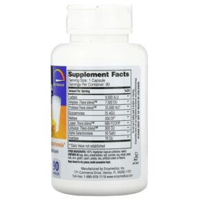 Enzymedica Lacto Most Advanced Dairy Digestion Formula 90 Capsules 670480241219