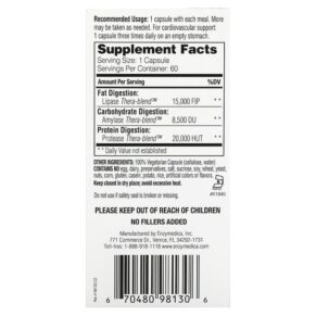 Enzymedica Lypo Gold For Fat Digestion 60 Capsules 670480981306
