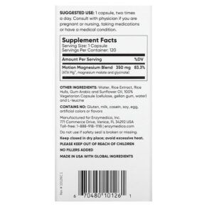 Enzymedica Magnesium Motion 120 Capsules 670480101261