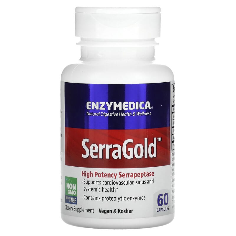 Enzymedica SerraGold High Potency Serrapeptase 60 Capsules 1 Enzymedica SerraGold High Potency Serrapeptase 60 viên 670480263006