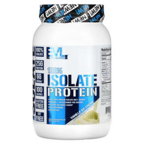 EVLution Nutrition 100% Isolate Protein Vanilla Ice Cream 1.6 lb (726 g) 818901023895