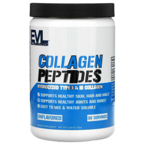 EVLution Nutrition Collagen Peptides Hydrolyzed Type I & III Collagen Unflavored 11.64 oz (330 g) 818901024601