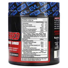 EVLution Nutrition ENGN Shred Pre-Workout Engine Shred Fruit Punch 8.4 oz (237 g) 710051864147