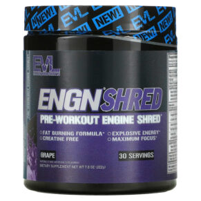 EVLution Nutrition ENGN Shred Pre-Workout Engine Shred Grape 7.8 oz (222 g) 818901024588