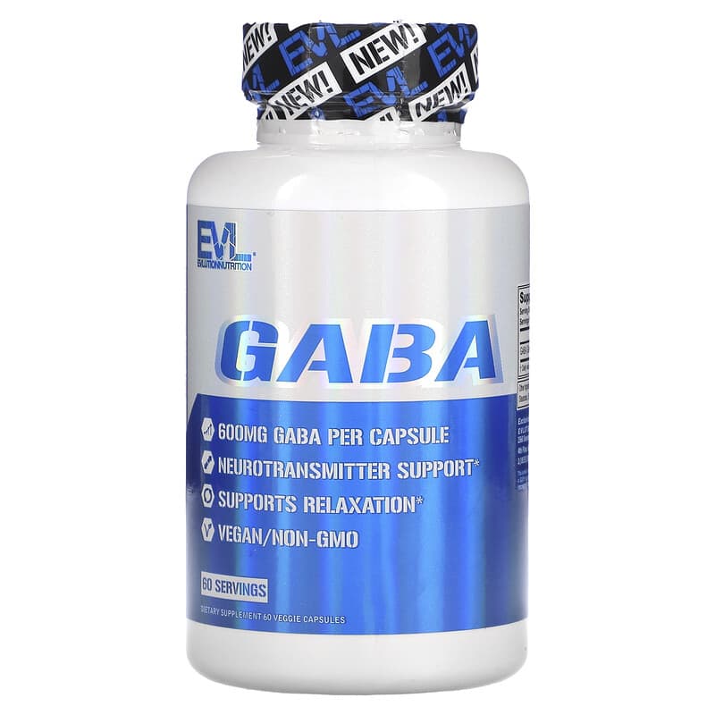 EVLution Nutrition GABA 600 mg 60 Veggie Capsules 1 EVLution Nutrition GABA 600 mg 60 viên 818901027565