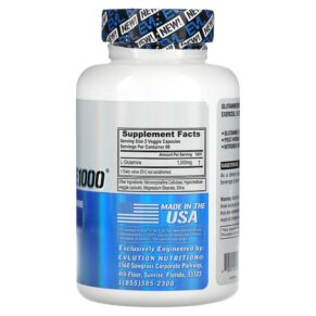 EVLution Nutrition Glutamine1000 120 Veggie Capsules 818901024397