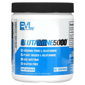 EVLution Nutrition Glutamine5000 Unflavored 5.000 mg 10.58 oz (300 g) 818901020313